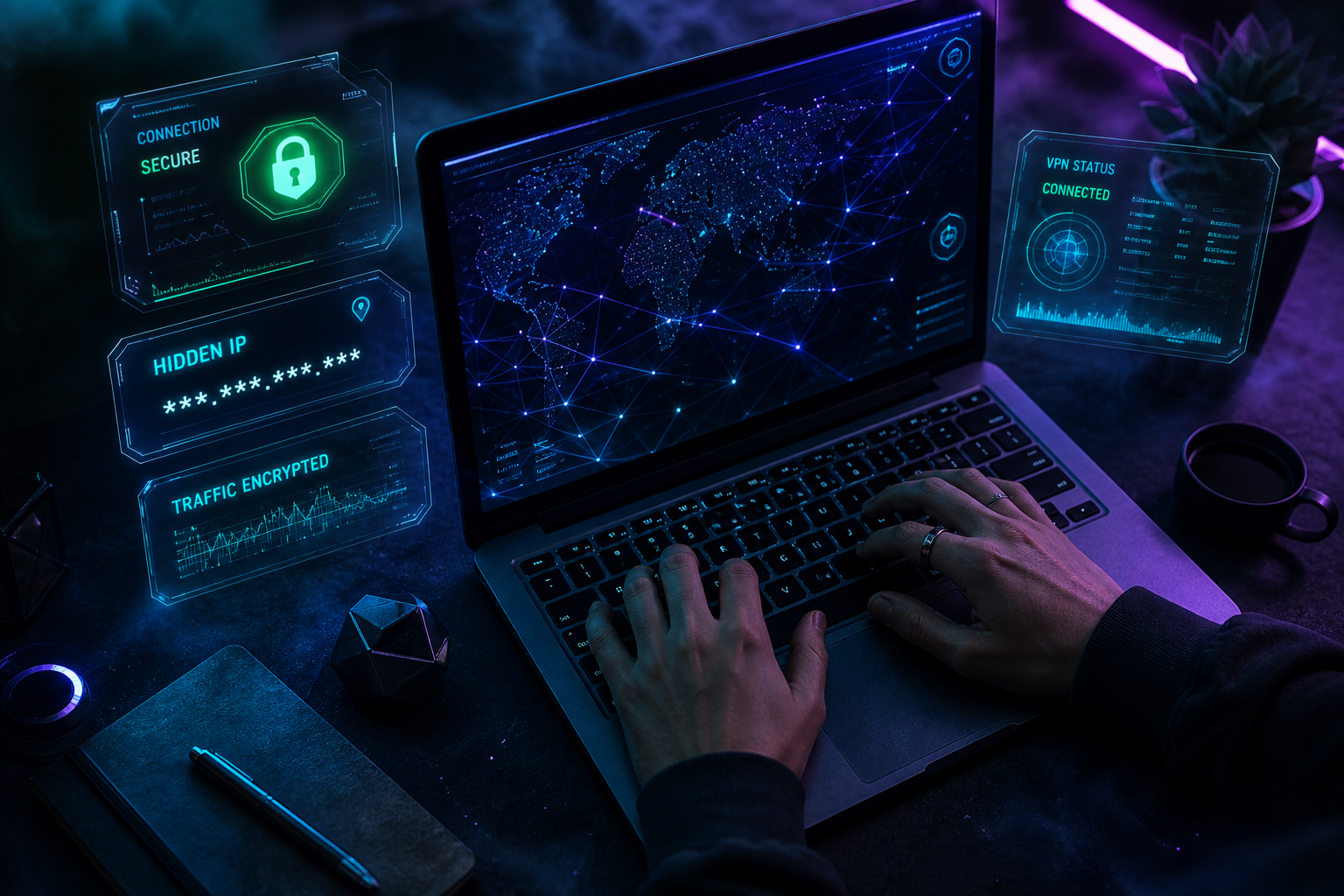 Encrypted mesh session on a Velanox-protected device